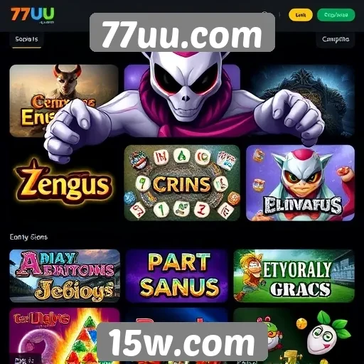Exploração das opções de jogos no site 77uu com